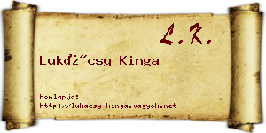 Lukácsy Kinga névjegykártya