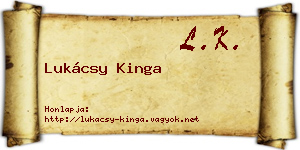 Lukácsy Kinga névjegykártya